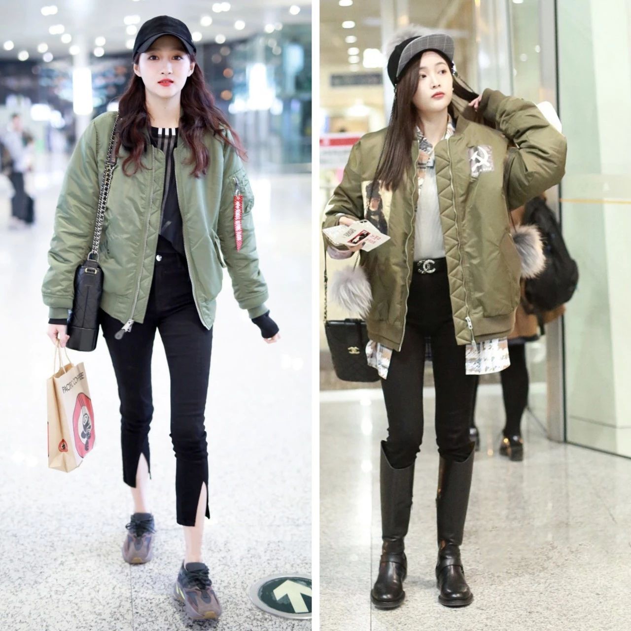 150斤面包服显瘦,面包服加直筒裤