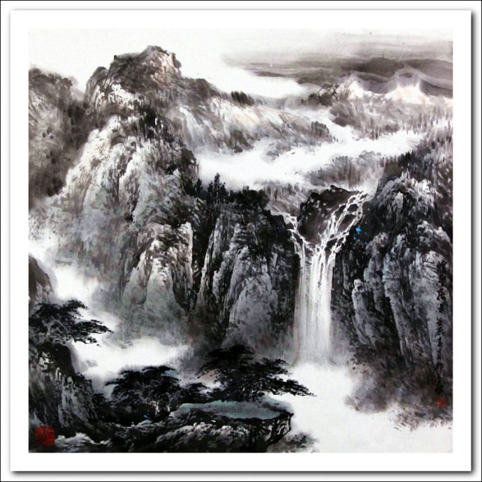 溪山山水画,溪山风骨山水图