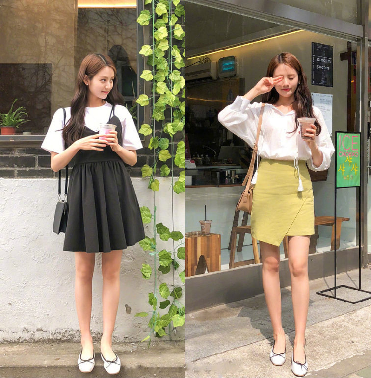 温婉清新的夏季韩风穿搭look,韩风加清新风的穿搭冬季女