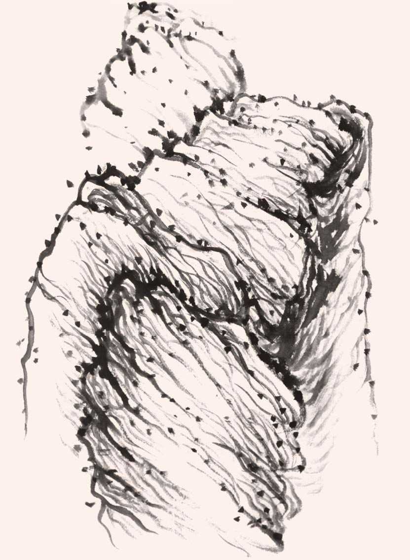 画山石的阴阳面的技巧,山石的画法及皴法详解图