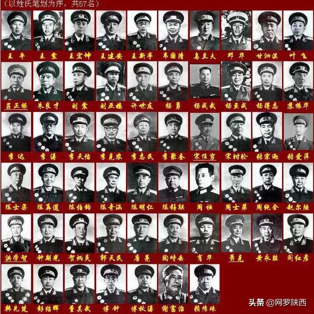 中国十大元帅和十大将军,中国开国十大将军照片全集