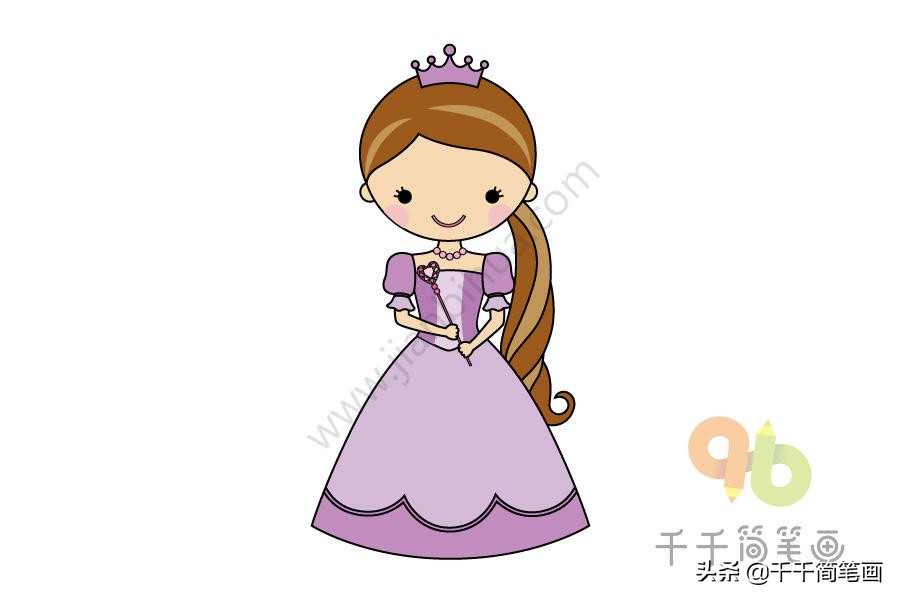 儿童简笔画，女宝爱画的美丽公主！