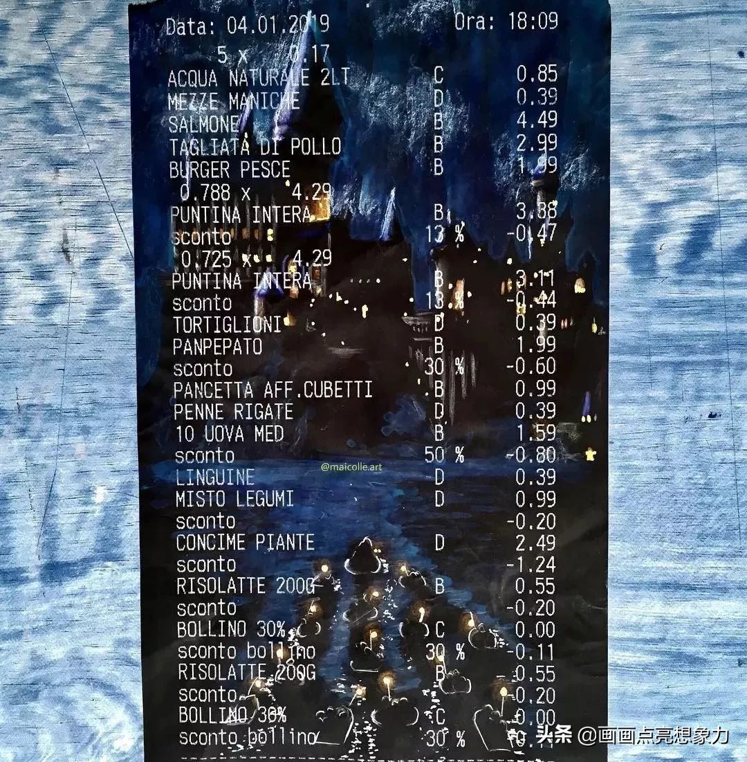 购物小票居然秒变名画？果然是天才少年的神操作