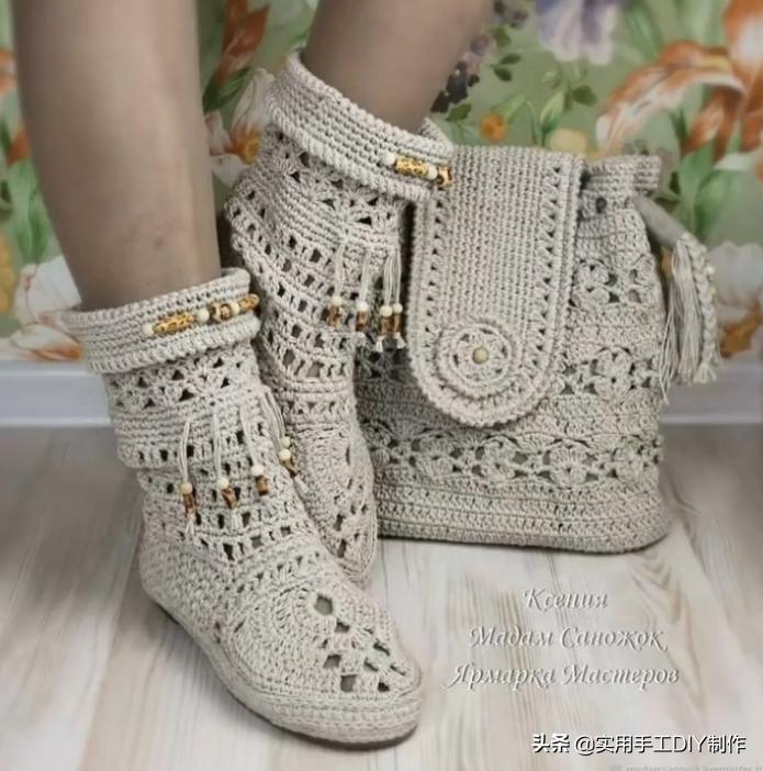 针织作品70款简约,手工针织凉鞋花样图