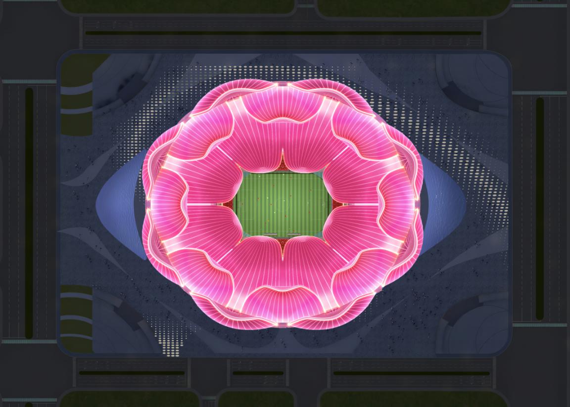 广州恒大足球场莲花造型,广州恒大荷花