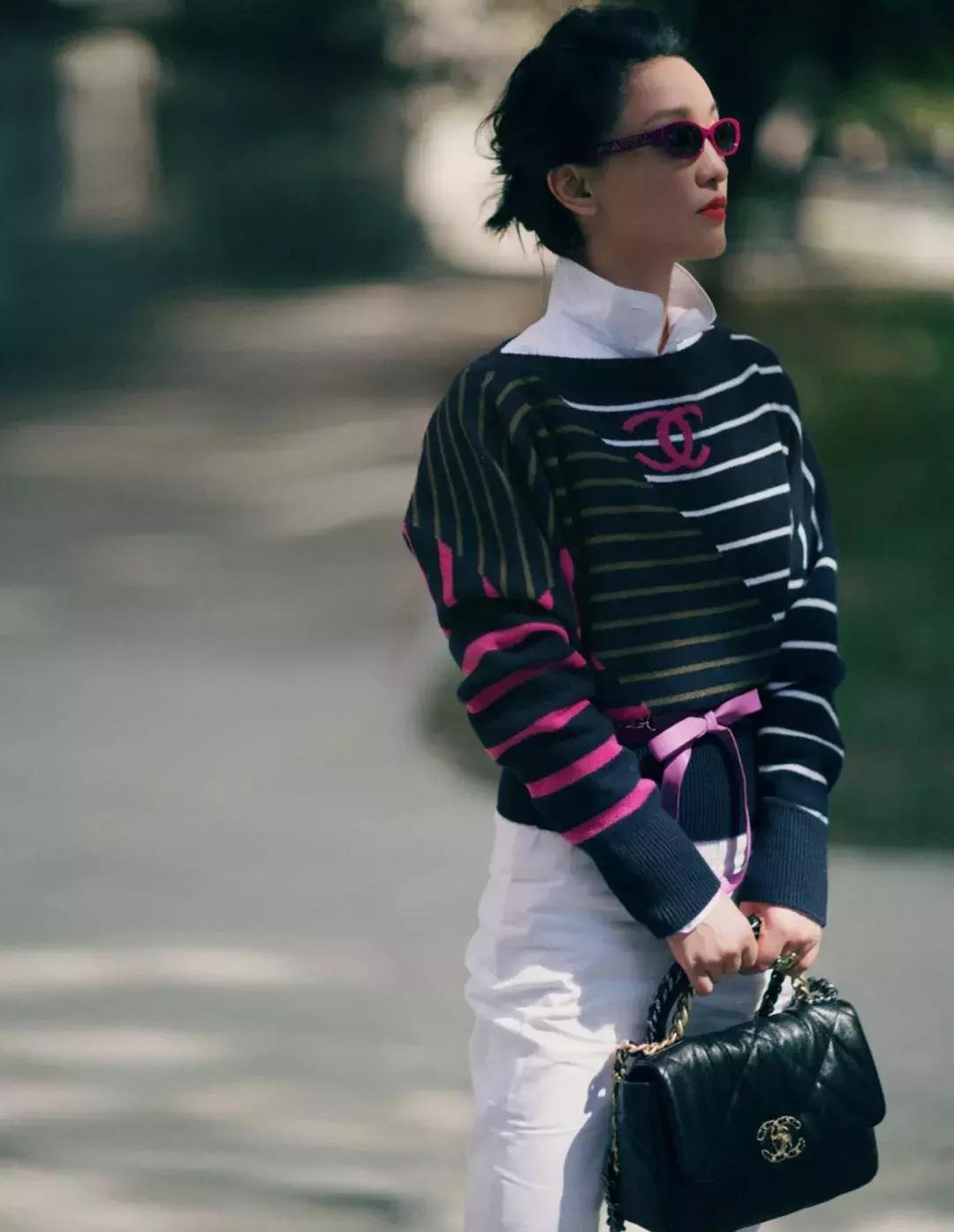 香奈儿新款手袋街拍,香奈儿经典手袋粗花呢