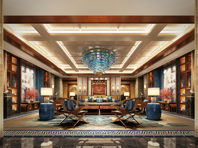 成都天府新区中式合院带装修,中德麓府四合院设计施工图