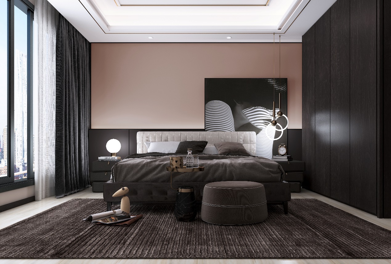 简欧风格刷什么颜色乳胶漆好看,卧室刷天鹅绒艺术漆