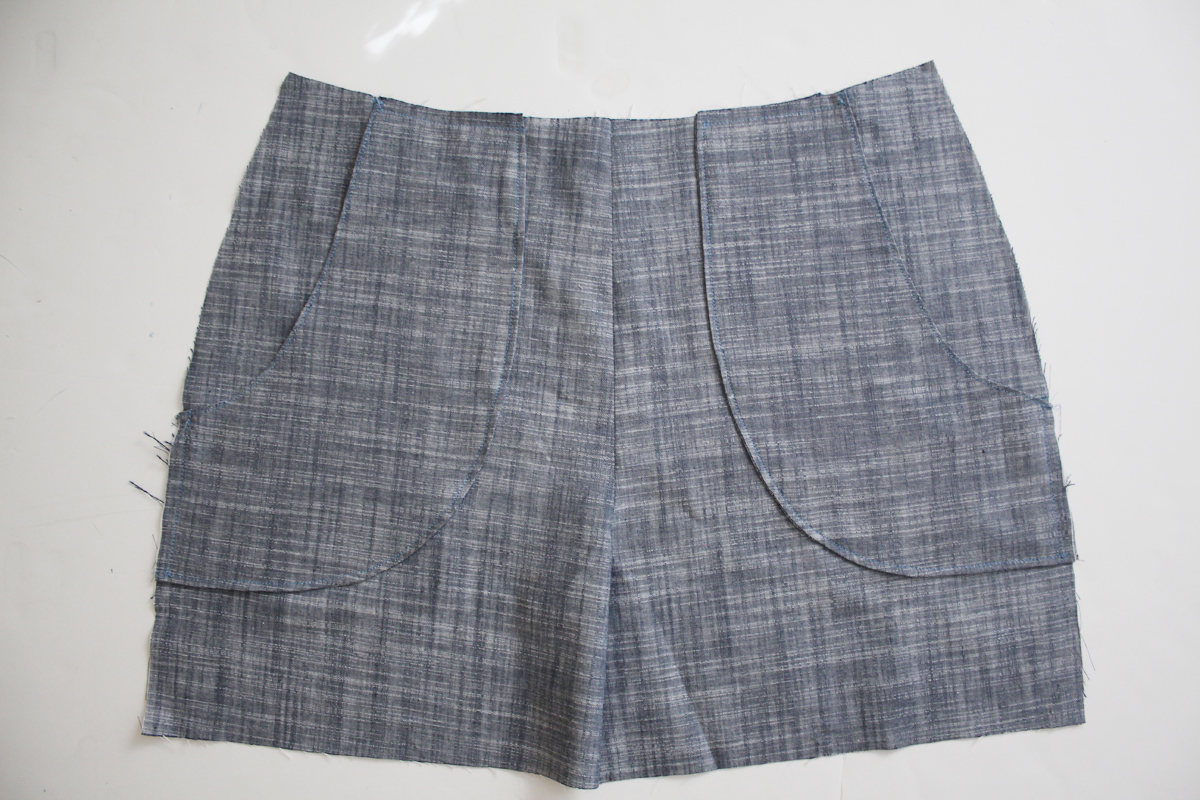 做口袋贴片,斜袋裤子口袋缝制视频技巧