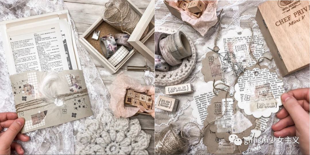 少女色系手帐素材,少女风格简单手帐教程用贴纸