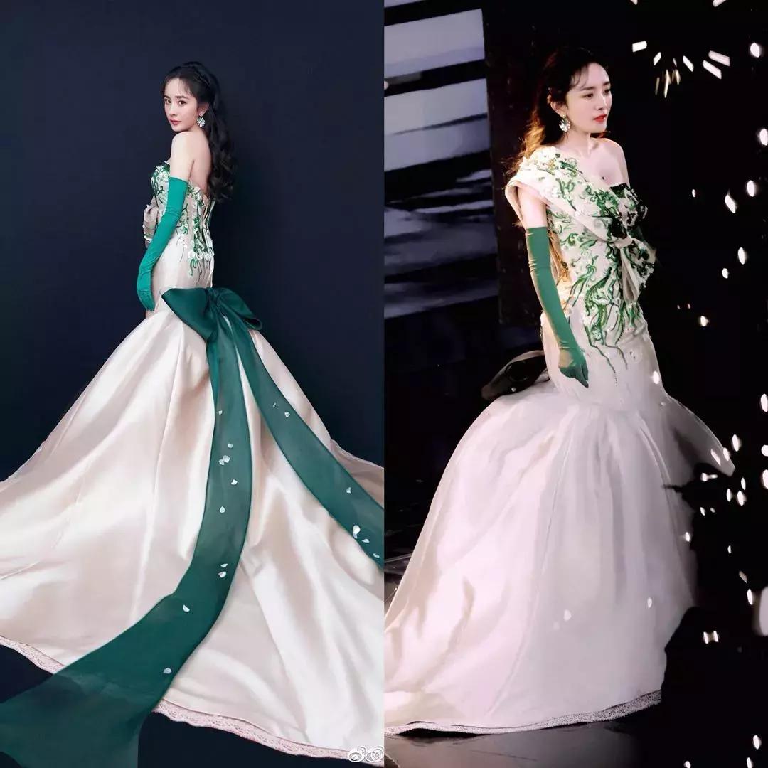 杨幂一身粉色修身礼服少女感十足,杨幂中国衣服