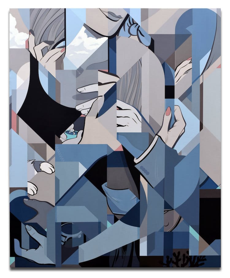 未来主义画作风格,用几何图形画世界名画