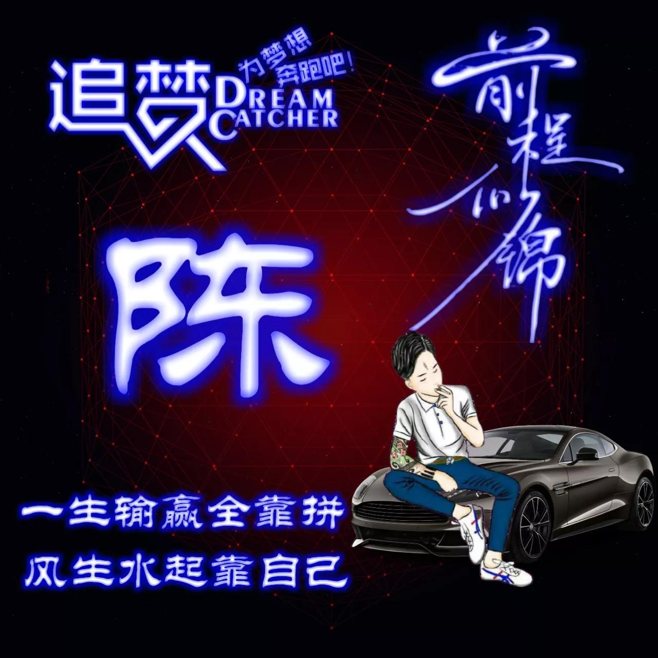 135期:荧光励志单字头像图，一生输赢全靠拼，风生水起靠自己