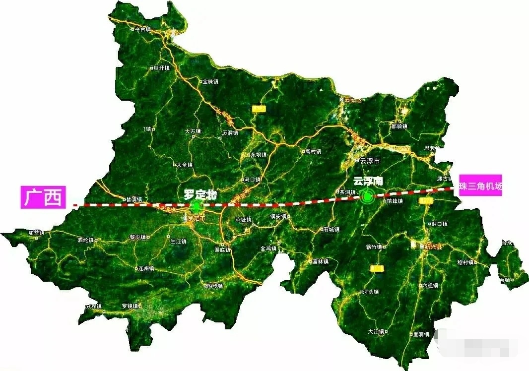 南深高铁云浮站选址在哪里,南深高铁最新线路图云浮南站图