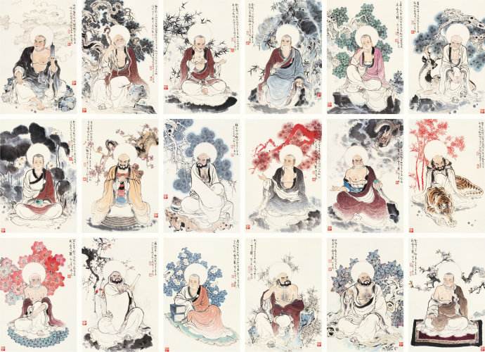 十八罗汉经文图片,佛堂十八罗汉