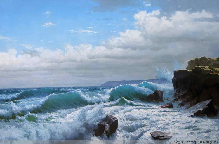 俄罗斯画家画水风景,俄罗斯远山风景油画100幅