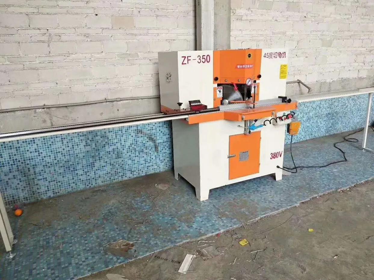 45度双头铝材切角机,精密45度双头切角机尺寸表怎样调