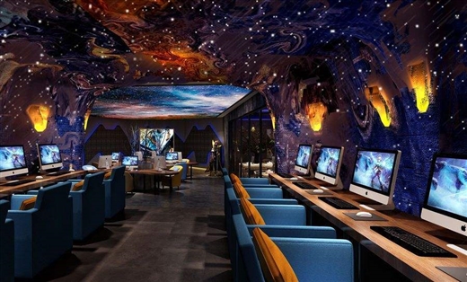 最新网咖装修风格,网咖装修极简风格