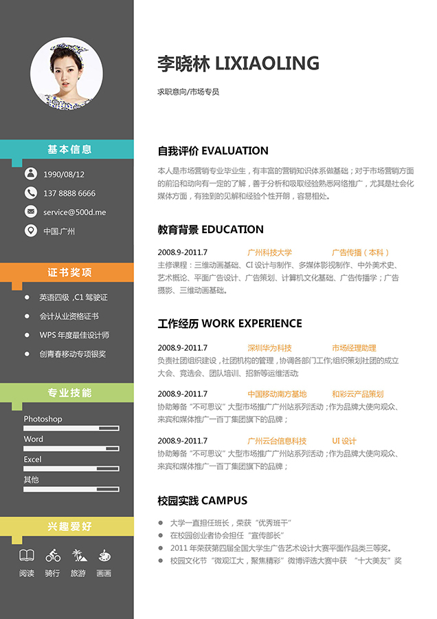 这是一份很牛的简历模板,最新的简历模版