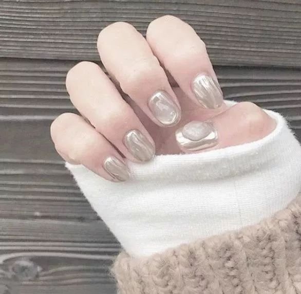 可盐可甜的美甲图片,手残党学的会的水波纹美甲教程