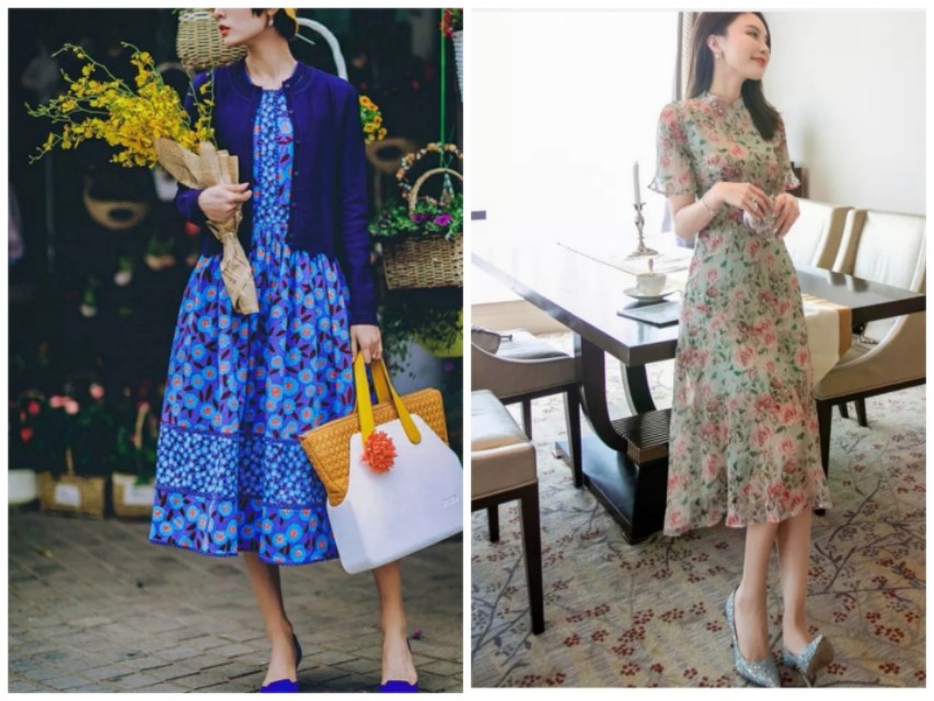 如何把老气的印花裙穿得洋气,印花一些小窍门