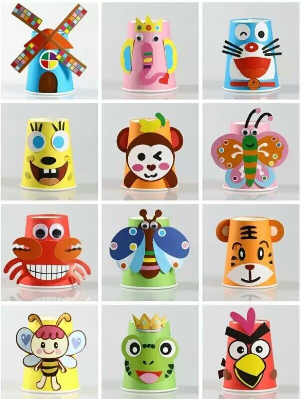 纸杯手工制作简单一次性纸杯,纸杯可以做什么手工小型纸杯