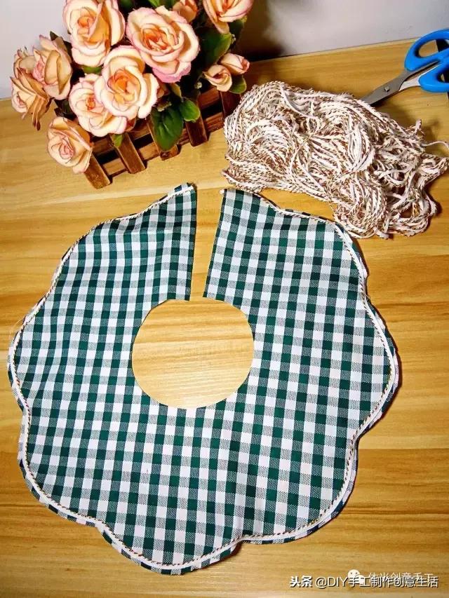 手工diy儿童厨房围兜,手工制作口水兜圆形