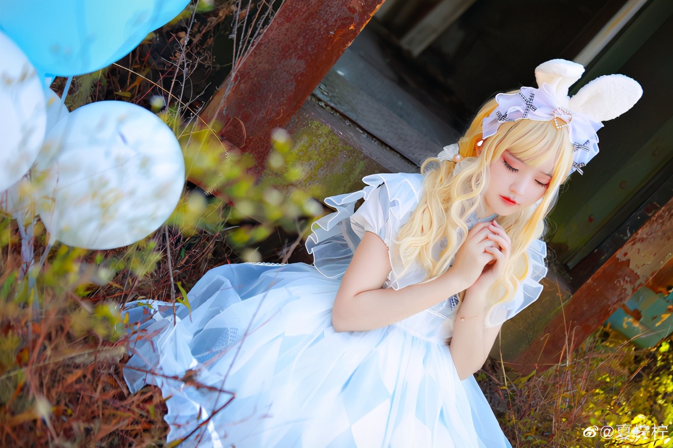 夏日感满满的lolita,lolita粉色气球