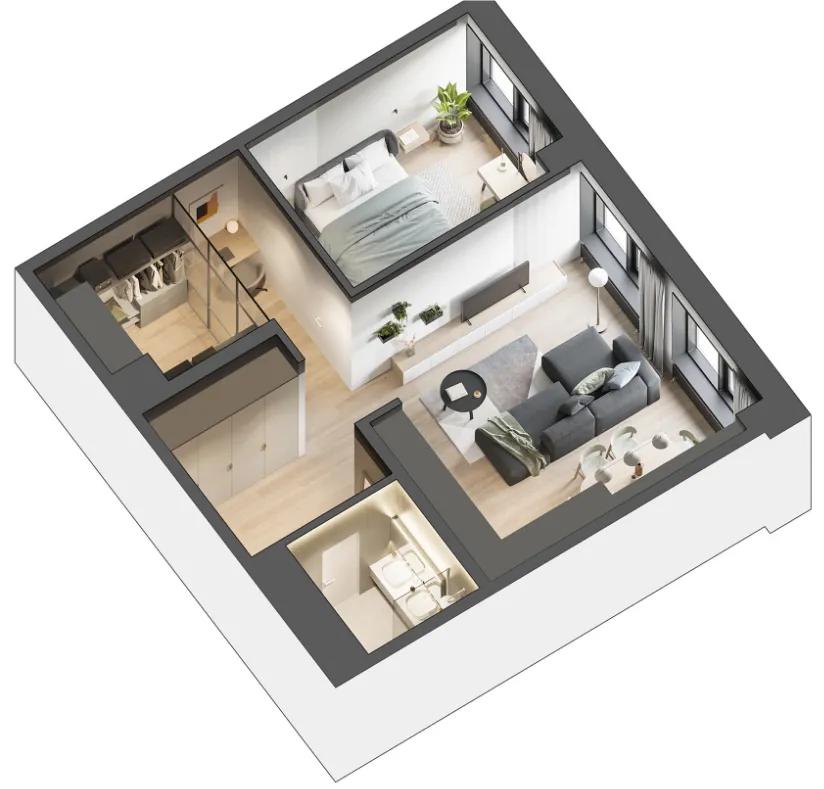 64㎡两房一厅的小空间设计，清新舒适，看完想把家里砸了