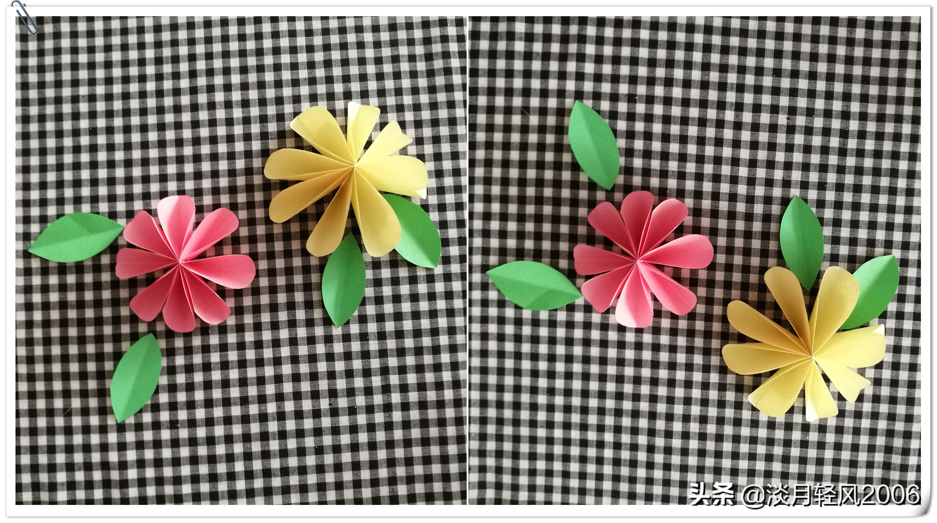 手工卡纸简单立体小花,彩色卡纸立体手工