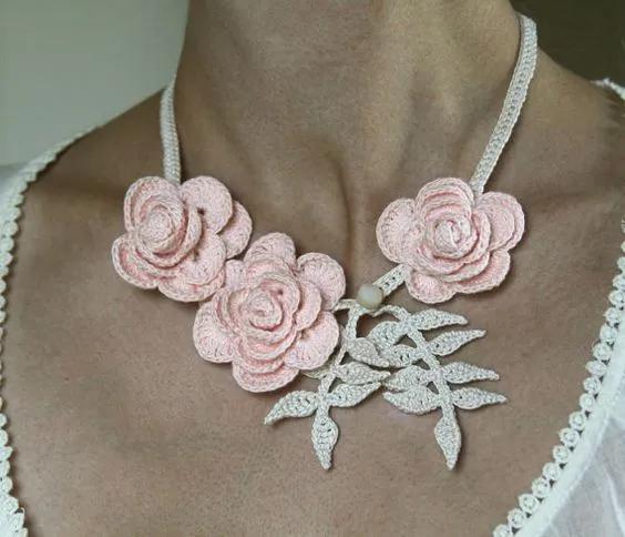 毛线钩织项链配饰教程,毛线钩织各种款式项链视频教程