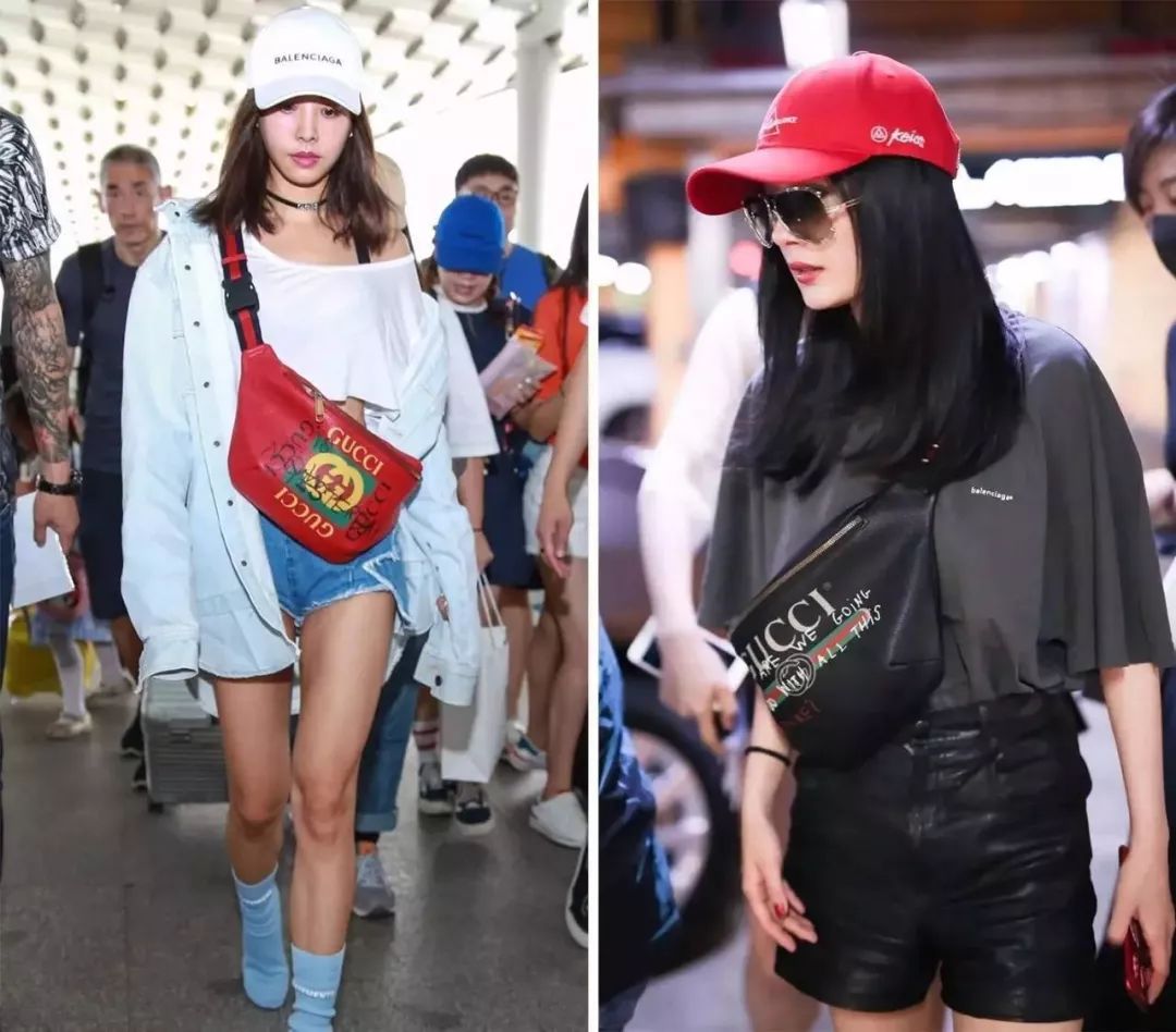 杨幂gucci涂鸦腰包,杨幂同款fendi盒子包