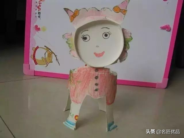 用两个纸杯手工制作纸杯娃娃,纸杯手工制作大全幼儿园手工