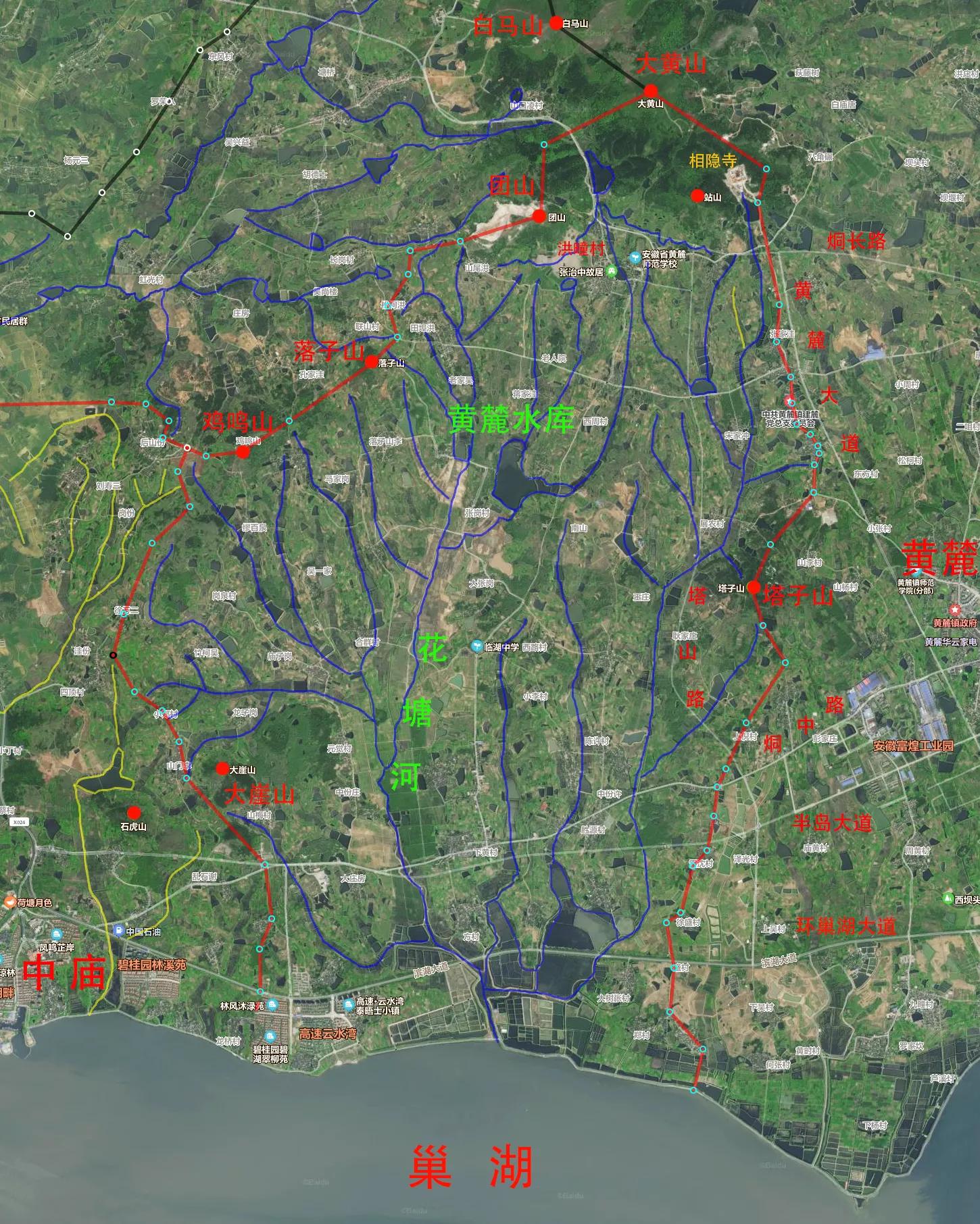 寻中庙花塘河之源，访黄麓相隐寺之水，拍二地三镇之情