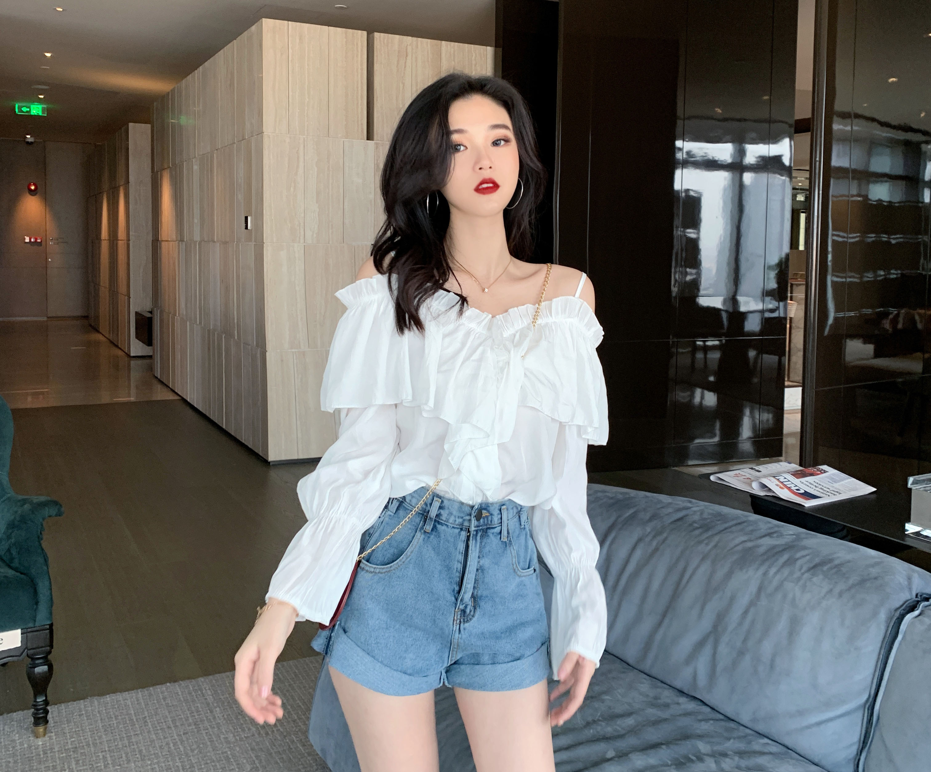 裙荷叶边超减龄,半身荷叶裙高档气质