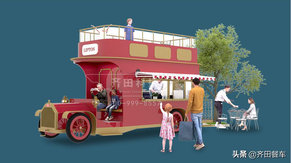 双层餐车巴士价格,双层巴士餐车超大定做