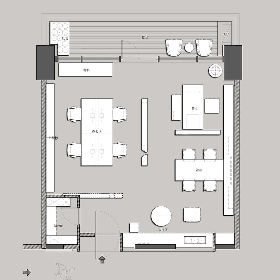 40平米办公室装修设计高端感,办公室装修空间美学