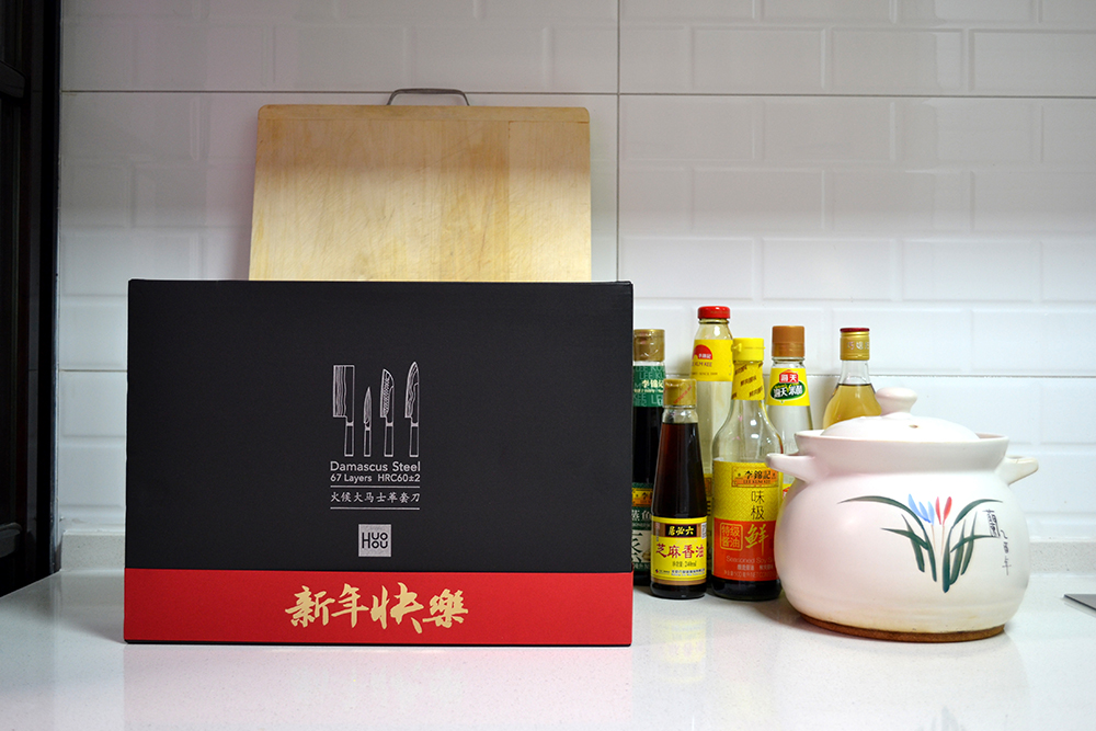 小米火候大马士革刀五件套,小米有品大马士革套刀