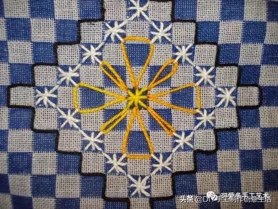 桌布花边的手工刺绣,刺绣桌布diy简单图案