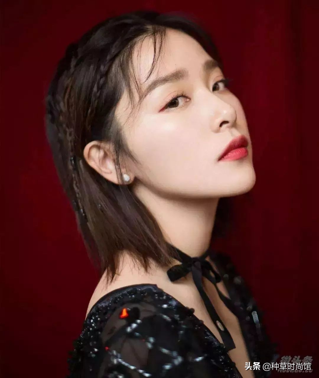 花瓣丸子头学生党蓬松,古风丸子头前额花瓣头饰