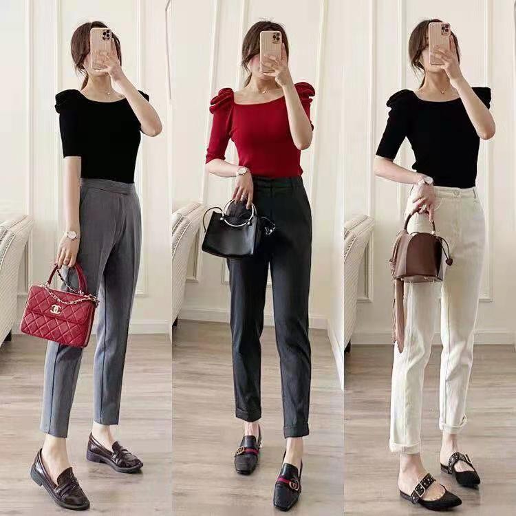 职场女夏季干练长裤穿搭,职场气质干练御姐范女装长裤