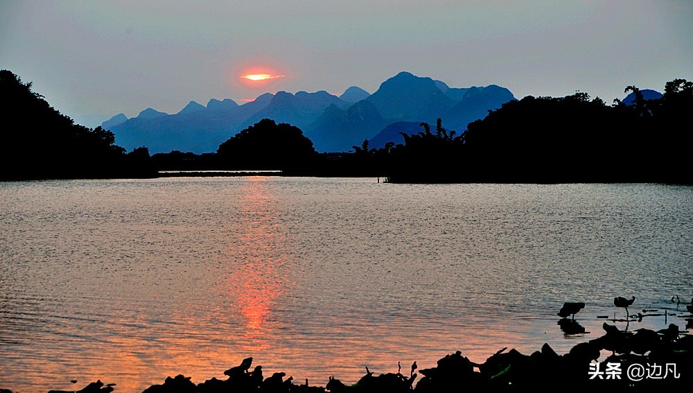 邂逅最美山水田园,春游邂逅一场完美的日落