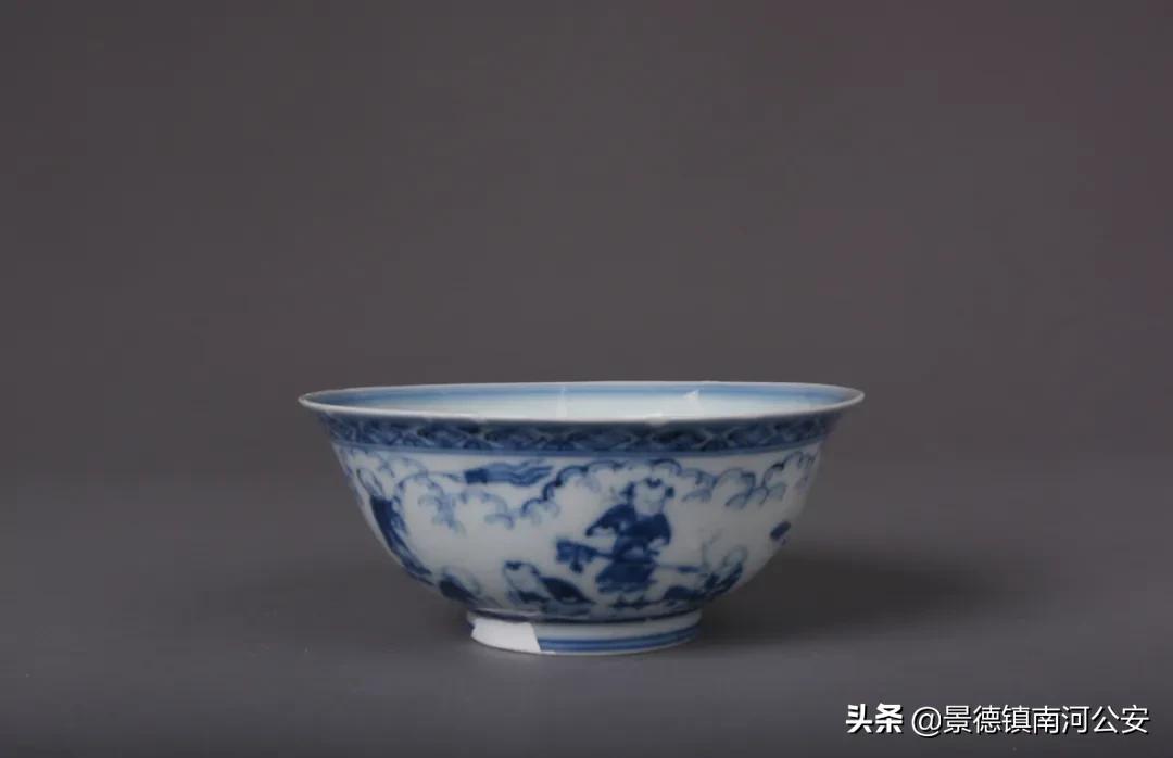 御窑厂出土永乐宣德青花瓷器,明代青花婴戏纹