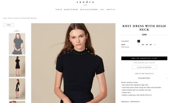 sandro连衣裙桑蚕丝,sandro18款小黑裙