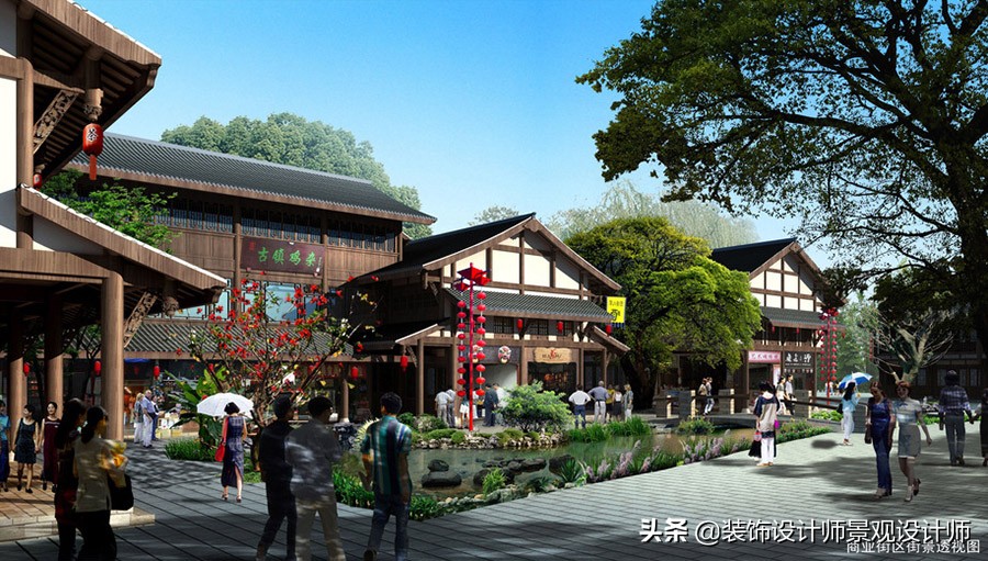 仿古建筑商业街设计图片,仿古建筑一条街效果图