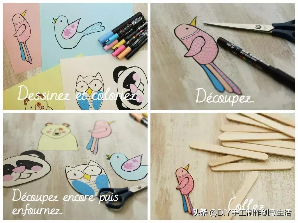 8-10岁儿童手工书签可爱猫咪书签,手工diy书签简单好看不用折纸