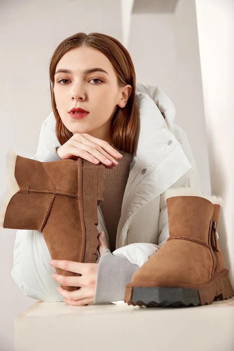 温暖雪地靴冬季怎么搭才美,舒适时尚秋冬雪地靴