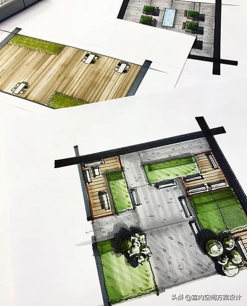 设计师如何快速手绘平面图,手绘平面设计方案手稿