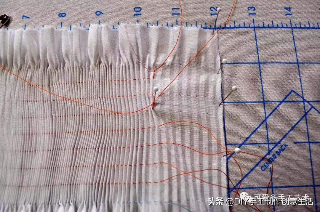 缩褶绣编织视频教程,棒针褶皱效果