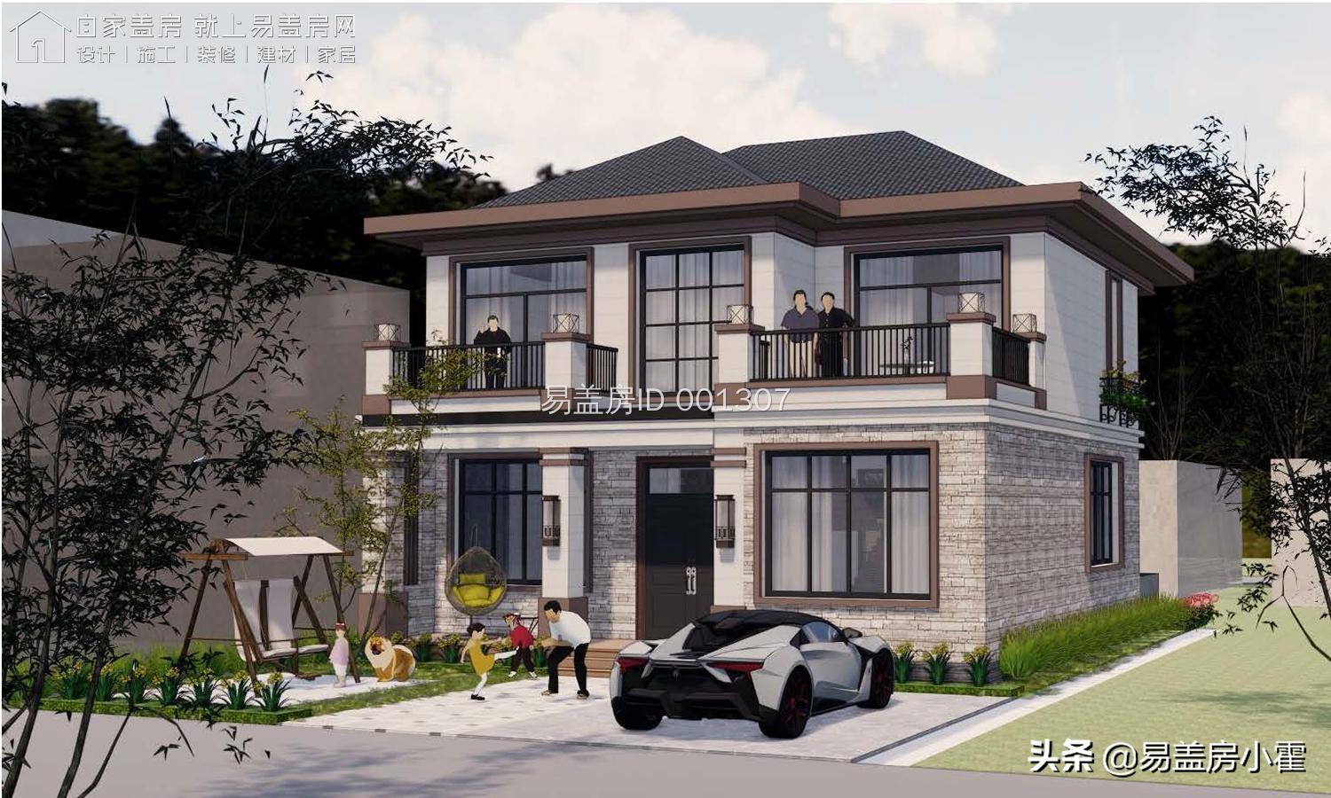 农村自建房2层欧式别墅设计,面宽10米欧式风格二层小别墅